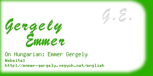 gergely emmer business card